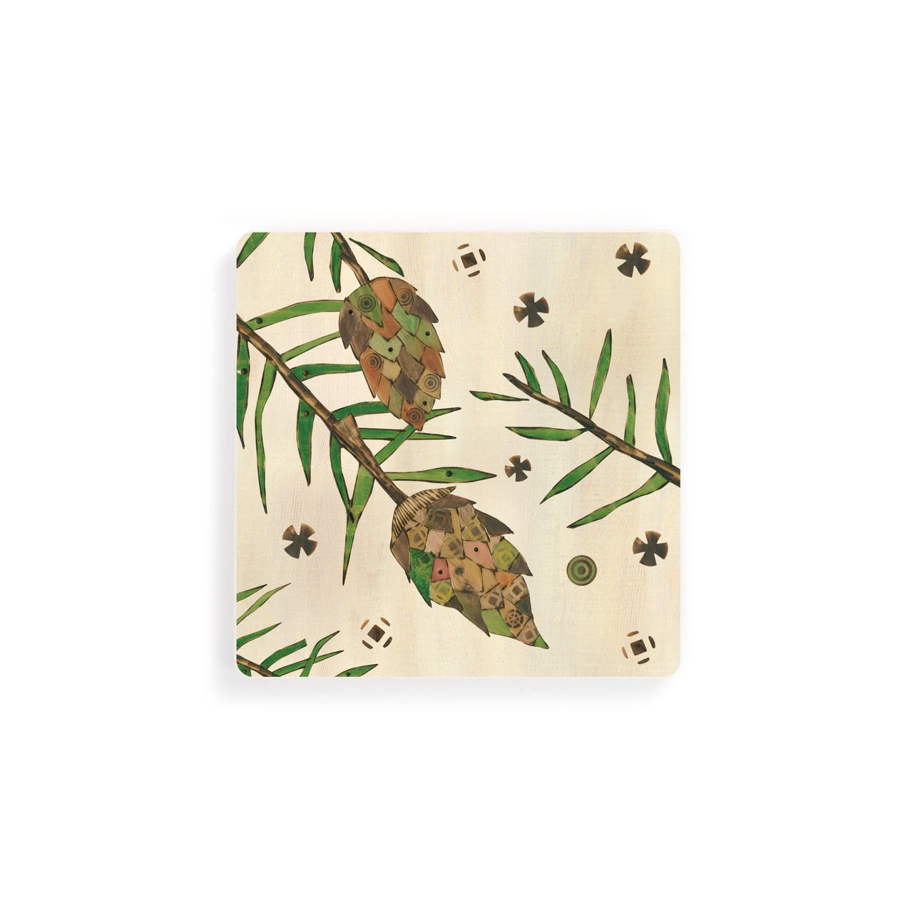 Holiday Pine Cone Ceramic Coaster - Set of 4 thumbnail
