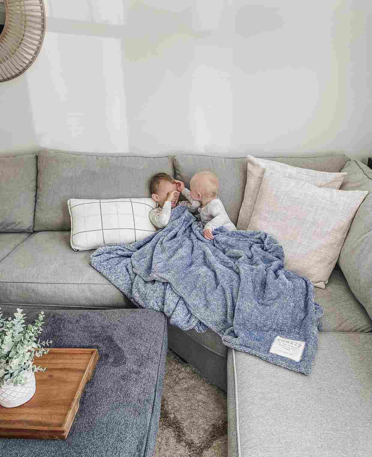 Gray family mega blanket