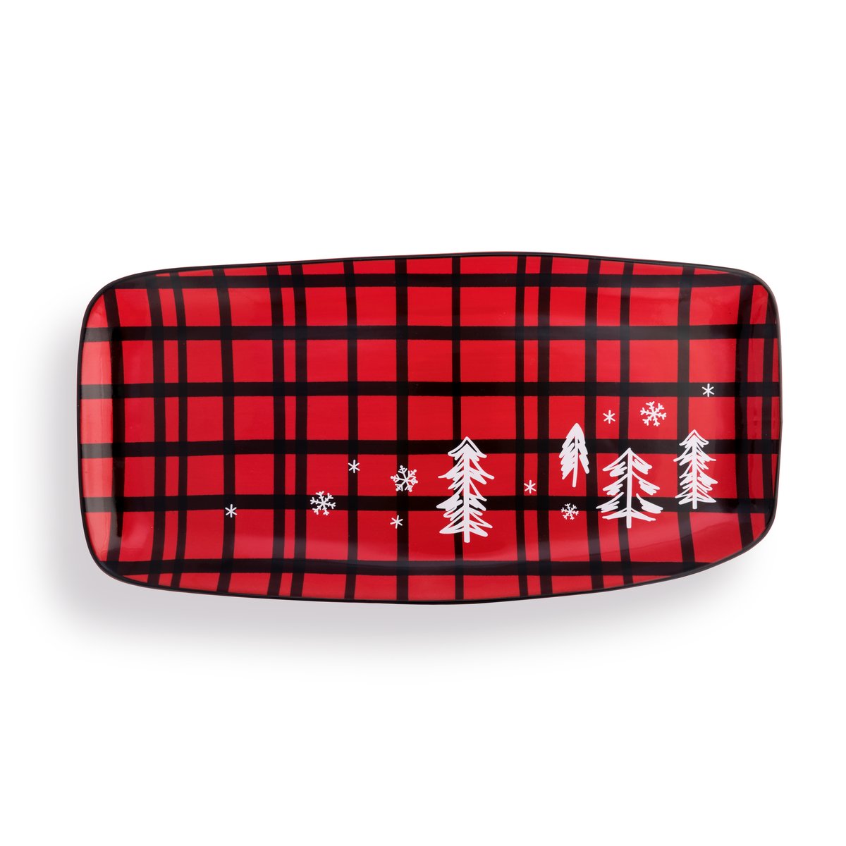 cozy plaid rectangular plate