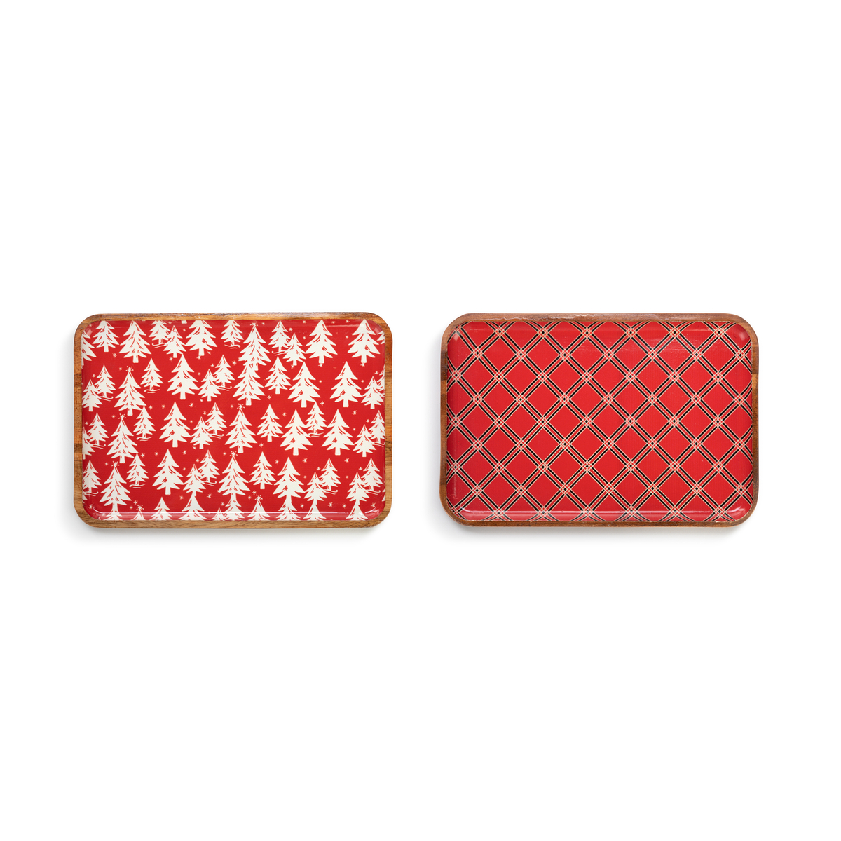 Plaid Enamelware Trays - 2