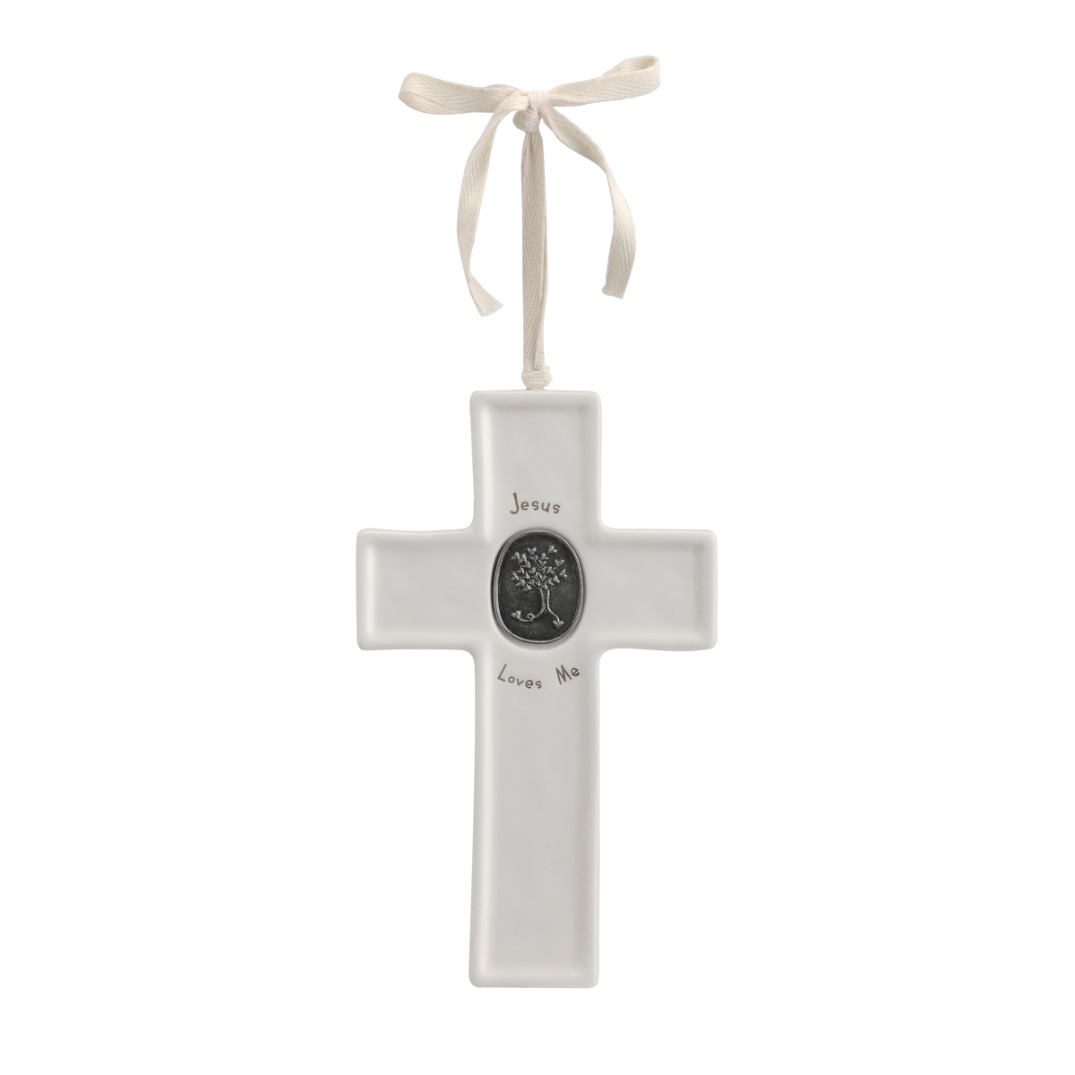 Jesus Loves Me Medallion Cross