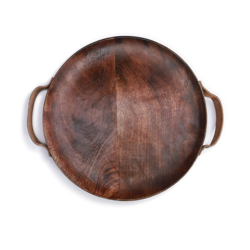 Wood Tray with Leather Handles DEMDACO