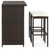 vidaXL 3 Piece Bar Set Poly Rattan Brown