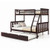 3-in-1 Twin Over Full Bunk Bed with Trundle and Ladder-Espresso