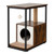 Cat Furniture End Table Cat House with Scratching Post-Rustic Brown