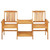 vidaXL Patio Chairs with Tea Table and Cushions Solid Acacia Wood