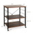 3-Tier Kitchen Baker's Rack Microwave Oven Storage Cart with Hooks-Rustic Brown - Color: Rustic Bro