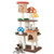 4-In-1 Cat Tree with 2 Condos and Platforms for Indoors-Multicolor - Color: Multicolor