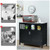 Kitchen Buffet Server Sideboard Storage Cabinet with 2 Doors and Shelf-Black - Color: Black