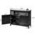 Kitchen Buffet Server Sideboard Storage Cabinet with 2 Doors and Shelf-Black - Color: Black