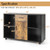 48 Inch Industrial Buffet Sideboard with 4 Open Cubbies - Color: Black