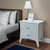 25" White Two Drawers Nightstand