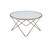 34" X 34" X 18" Frosted Glass Champagne Coffee Table