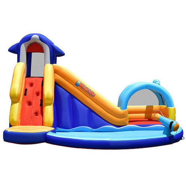 Inflatable Bouncy House with Slide and Splash Pool without Blower - Color: Multicolor