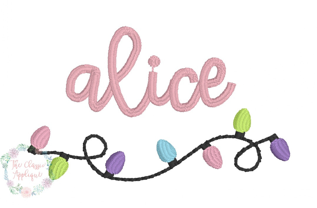Machine embroidery christmas lights