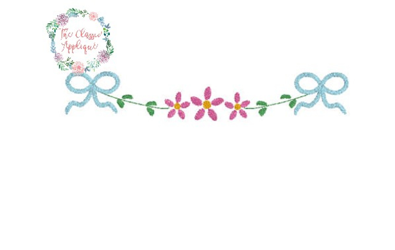 Bow and flower monogram frame - The Classic Applique