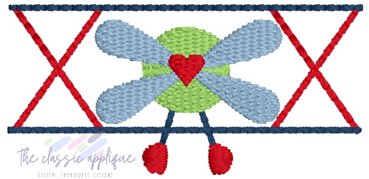 Airplane mini fill stitch machine embroidery design file by The Classic  Applique