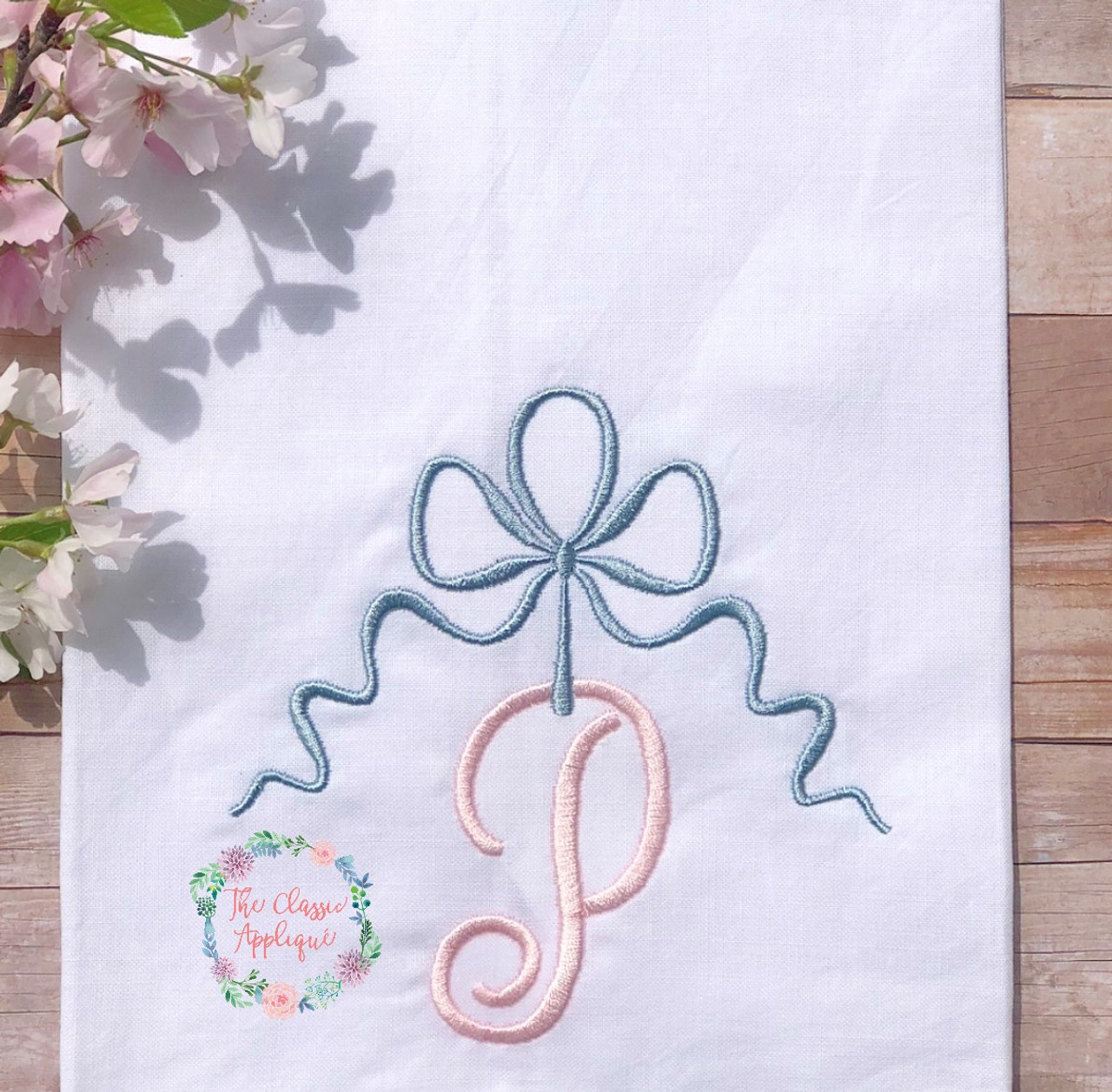 Rose Monogram Frame Connected Fill Machine Embroidery Design