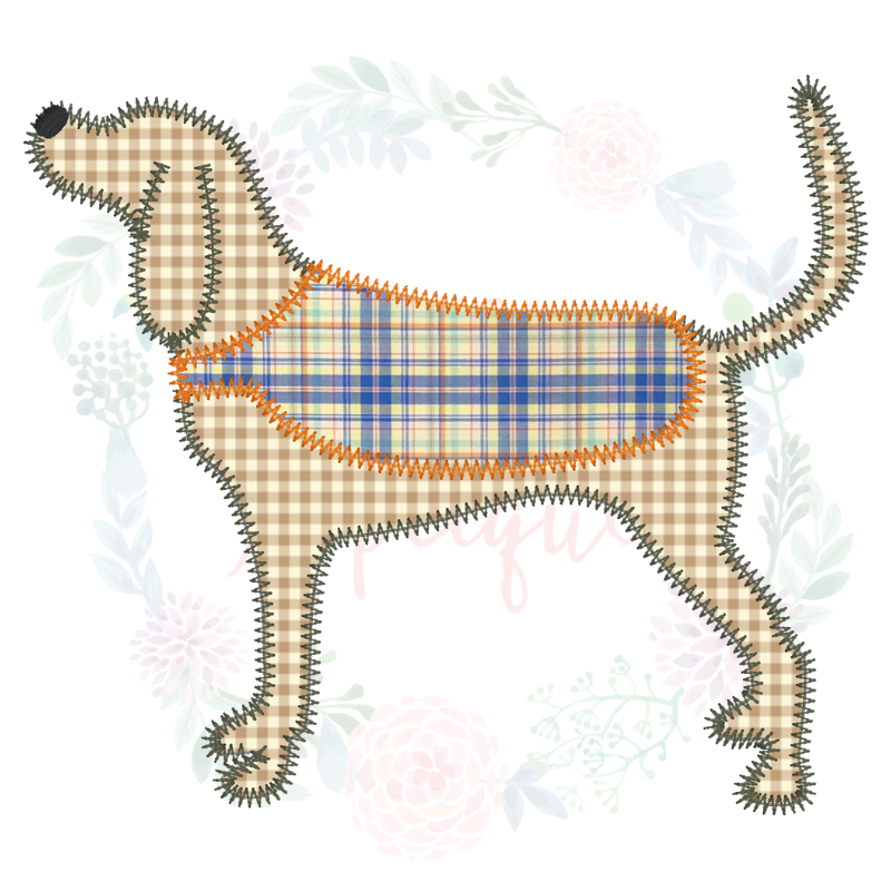 Tennessee Vols Smokey hound dog mascot zig zag applique machine