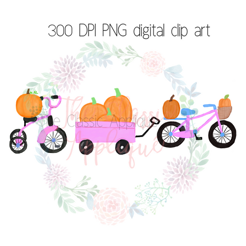 Fall parade in pink watercolor PNG clip art file Fall parade in pink watercolor PNG clip art file