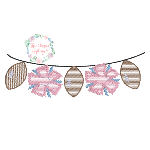 String of Pom poms and footballs