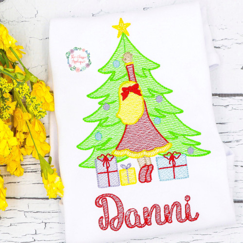 Girl placing star sketch fill Girl placing star sketch fill