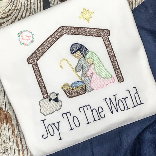 Nativity 3 sketch fill embroidery design Nativity 3 sketch fill embroidery design