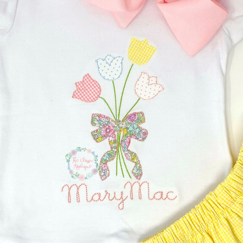 Tulips bean stitch applique Tulips bean stitch applique