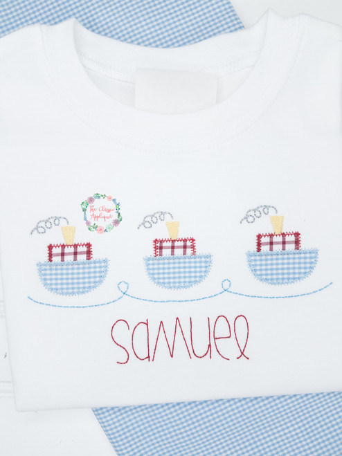 Tugboats trio zig zag applique Tugboats trio zig zag applique