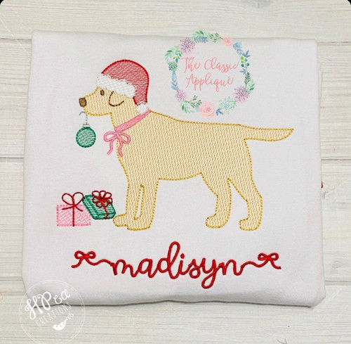 Christmas dog with bow sketch fill Christmas dog with bow sketch fill