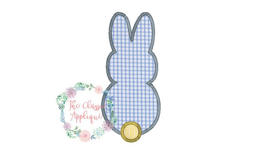 Bunny with puff tail satin applique