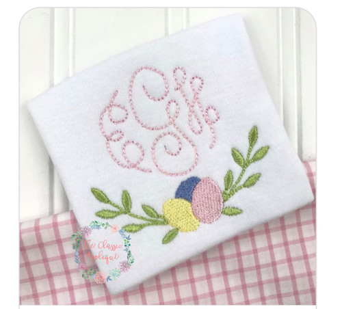 Easter eggs and laurel monogram frame Easter eggs and laurel monogram frame