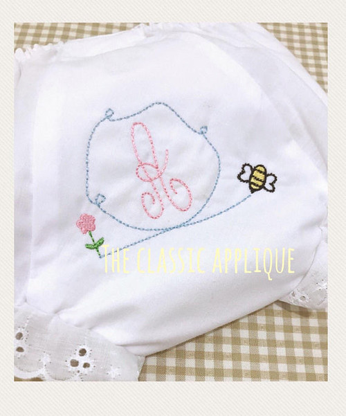 Bumble bee and flower monogram frame Bumble bee and flower monogram frame