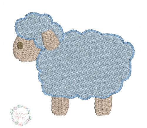 Sheep Applique Machine Embroidery Design by Apex