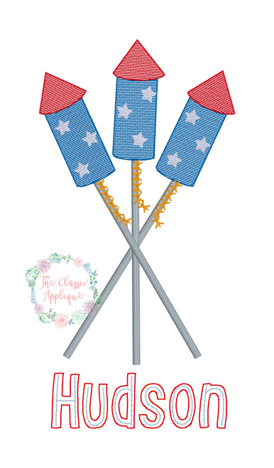 Fireworks trio sketch fill embroidery design Fireworks trio sketch fill embroidery design