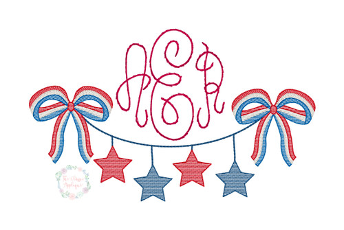 Patriotic bunting with bows Patriotic bunting with bows