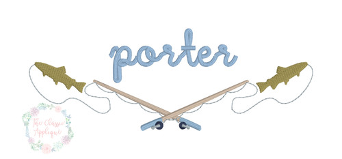 Fishing poles monogram frame Fishing poles monogram frame