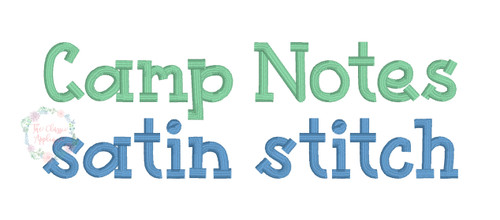 Cabin Notes satin stitch font Cabin Notes satin stitch font