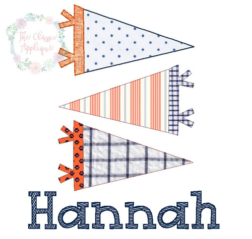 Sports pennants bean stitch applique Sports pennants bean stitch applique