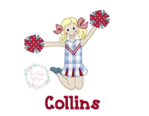 Cheerleader bean stitch applique Cheerleader bean stitch applique