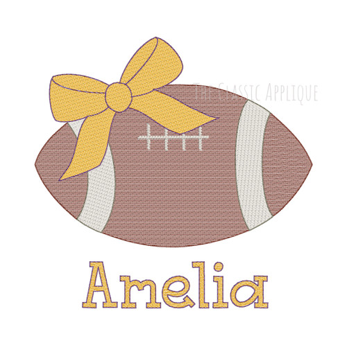 Football with bow sketch fill Football with bow sketch fill