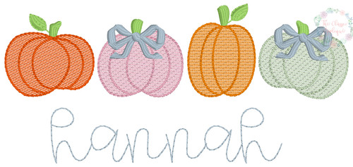 Pumpkins in a row with bows sketch fill Pumpkins in a row with bows sketch fill