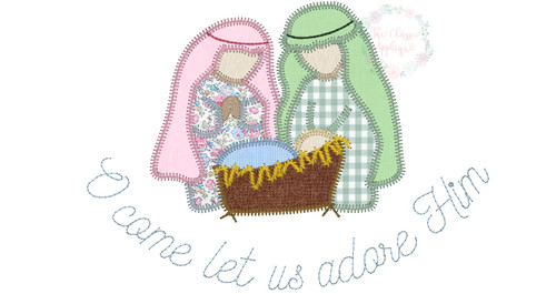 Nativity 5 zig zag applique  Nativity 5 zig zag applique