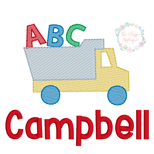 Dump truck with ABCs sketch fill Dump truck with ABCs sketch fill