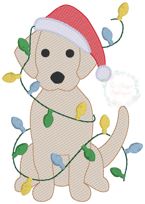 Dog with Christmas lights sketch fill Dog with Christmas lights sketch fill