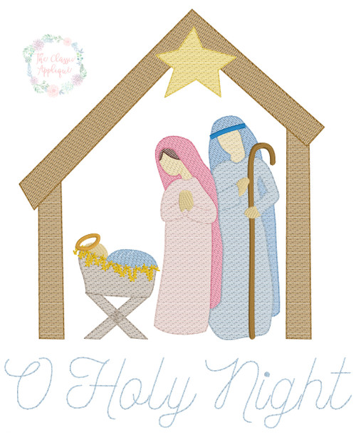 Nativity 6 sketch fill embroidery design Nativity 6 sketch fill embroidery design