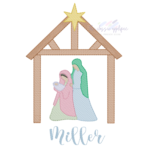 Nativity 7 sketch fill embroidery design Nativity 7 sketch fill embroidery design
