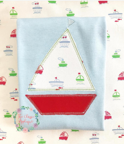 Sailboat blanket stitch applique Sailboat blanket stitch applique
