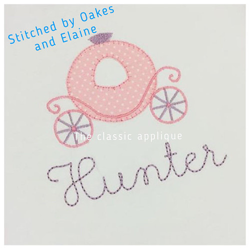 Princess carriage blanket stitch applique Princess carriage blanket stitch applique