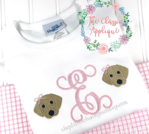 mini fill stitch puppy with bow mini fill stitch puppy with bow